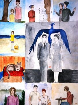 Деркачева Юлия, 13 лет, Моя семья, б., акварель, ДХШ №2, г. Липецк
