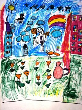 Злобина Виктория, 6 лет, Я счастливая, б., фломастеры, г. Старый Оскол, Белгородская обл.