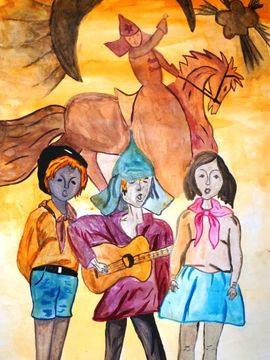 Ключникова Дарья, 11 лет, Молодежь - за мирное будущее, б., гуашь, СОШ №65, г. Самара