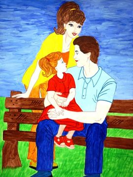 Колабухова Вероника, 13 лет, Моя семья, б., гуашь, СОШ №65, г. Самара