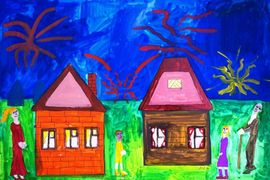 Курзова Екатерина, 10 лет, Салют в честь победы, б., смеш. тех., г. Вязники, Владимирская обл.