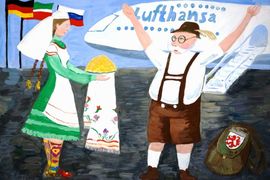 Миргалиева Аделина, 11 лет, Брауншвейгский гость, б., гуашь, ДХШ №3 им. Б.М. Альменова, г. Казань