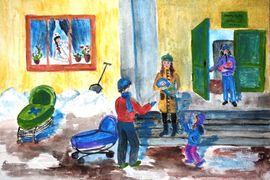 Наранович Мессалина, 14 лет, Пополнение семьи, б., гуашь, Липецк