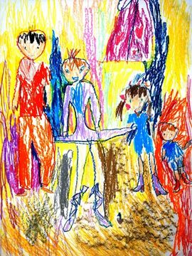Осипова Софья, 7 лет, Моя семья, б., пастель, ДХШ, г. Старый Оскол, Белгородская обл.