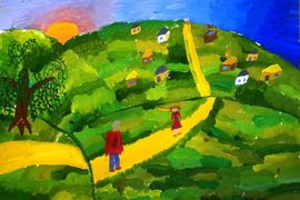 Певко Анна, 12 лет, Моя деревня, б., гуашь, ДХШ, г. Старый Оскол, Белгородская обл.