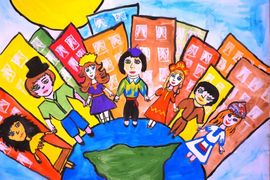 Перепёлкина Дарья, 8 лет, Лучше дружбы в мире нет, б., гуашь, г. Самара