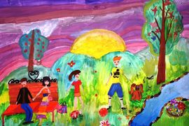 Степанян Любовь, 10 лет, Моя семья на природе, б., гуашь, ДШИ №11, г. Ульяновск