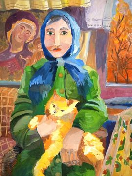 Ткачук Ольга, 14 лет, Бабушкина осень, б., гуашь, ДХШ им. А.А. Бузовкина, г. Серпухов, Московская обл.
