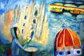 Хуснутдинова Наира, 14 лет, Воспоминания об Италии, б., гуашь, ДХШ №1, г.Казань