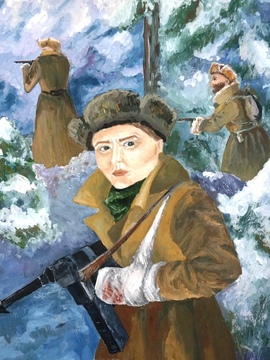 Акулова Маргарита, 14 лет, Бой, б., гуашь, ДХШ №2, г. Липецк
