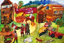 Виноградов Василий, 10 лет, Продразверстка в Ярославской губернии, б., акварель, ДШИ №4, г.Ярославль