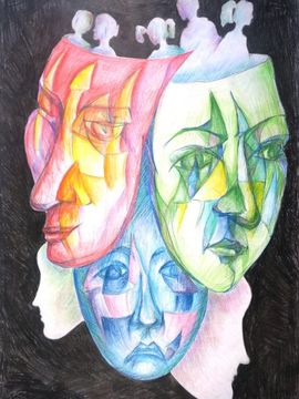 Орлова Наталия, 15 лет, Мои друзья, б., цв. карандаши, ДХШ №1 им. В.С. Сорокина, г. Липецк