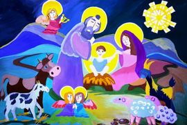 Заводова Олеся, 13 лет, Рождение Христа, б., гуашь, ДХШ, г. Волгодонск, Ростовская обл.