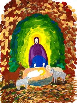 Зайцева Маргарита, 12 лет, Рождество, б., гуашь, ДХШ №2, г. Липецк