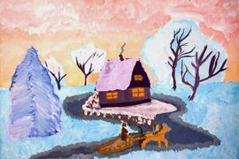 Иванова Екатерина, 11 лет, Рождественский вечер, б.,гуашь, ДХШ №2, г. Липецк