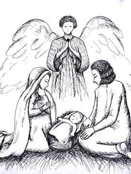 Иванцова Анастасия, 12 лет, Святая семья, б., гел. ручка, ДМШ №10, Казань
