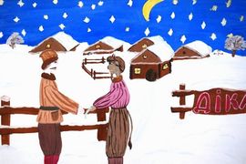 Климова Анна, 12 лет, Рождественская сказка, б., гуашь, г. Вязники, Владимирская обл.