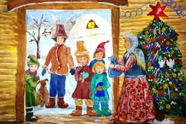 Колючникова Марина, 11 лет, Вечер перед Рождеством, б., гуашь, ДХШ, г. Волгодонск, Ростовская обл.
