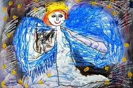 Ларин Константин, 3 года, Ангел, б., смеш. тех., ВОДХГ, г. Волгоград 