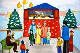 Маругаева Айса, 14 лет, Рождественская песня, б., смеш. тех., ДХШ, г. Элиста, респ. Калмыкия
