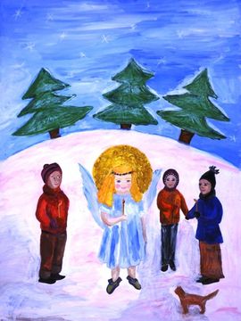 Нимгирова Марина, 13 лет, Ангел, б., гуашь, ДХШ, г. Элиста, респ. Калмыкия