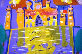 Туркин Всеволод, 6 лет, И в Индии тоже есть ангелы, тон. б., гуашь, ВОДХГ, г. Волгоград