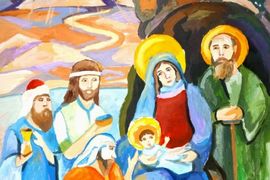 Черепанова Олеся, 13 лет, Преклонение волхвов, б., гуашь, ДХШ, г. Волгодонск, Ростовская обл.