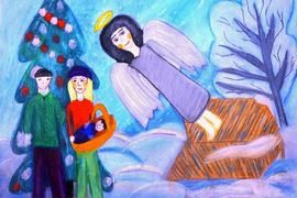 Штейнке Валерия, 11 лет, Ангел-хранитель, б., пастель, ДШИ, г. Исилькуль, Омская обл.