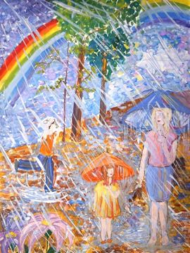 Вянемоваа Анна, 13 лет, Летний дождь, б., гуашь, ДШИ, г.Ишимбай, Башкортостан