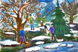 Зинажулаин Игорь, 11 лет, Весна, б., гуашь, ДШИ, г. Ишимбай, респ. Башкортостан