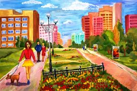 Кузнецова Мария, 13 лет, Цветущие тюльпаны, б., гуашь, ДХШ, г. Волгодонск, Ростовская обл.