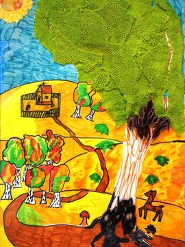 Левина Мария, 9 лет, Золотая осень, смеш.техн., ДХШ №3, г. Пенза