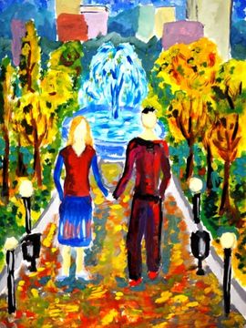 Пахомова Марина, 13 лет, В парке, б., гуашь, ДХШ, г.Сальск