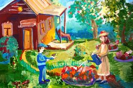 Тимошенко Карина, 13 лет, Летние лучи, б., гуашь, г.Гурьевск