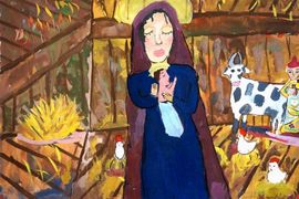 Гафиятуллина Динара, 10 лет,  Рождество, б., гуашь, ДХШ №1, г. Казань