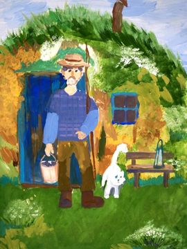 Алимаева Екатерина, 10 лет, Кот Епифан, б., гуашь, ДХШ им. С.Д. Эрьзя, г. Новороссийск