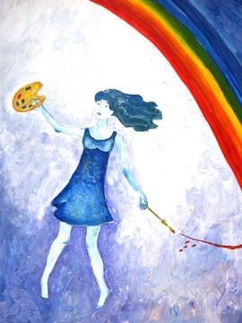 Галицкая Елена, 12 лет, Вверх по радуге, б., гуашь, ДШИ №2, г. Волгоград 