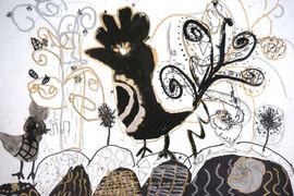Бутикова Алина, 6 лет, Птицы, б., смеш.тех., ДХШ им. С.Д. Эрьзя, г. Новороссийск