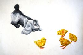 Вечер Анастасия, 13 лет, Про Томку, б., гуашь, ДХШ №2 им. Б.И. Сурикова, г. Липецк