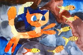 Кокошко Мария, 9 лет, Веселая охота, б., смеш. тех., ДХШ им. С.Д. Эрьзя, г. Новороссийск