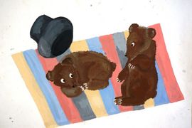 Рязанцева Софья, 13 лет, Мишки, б., гуашь, ДХШ №2 им. Б.И. Сурикова, г. Липецк