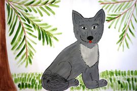 Свиридов Иван, 8 лет, Волчишко, б., акварель, СШ №1, г. Калач-на-Дону, Волгоградская обл