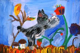 Семенова Анастасия, 11 лет, Тюпа, б., гуашь, ДХШ №2 им. Б.И. Сурикова, г. Липецк
