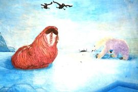 Сухова Алина, 11 лет, в Арктике, б., гуашь, ДХШ №2 им. Б.И. Сурикова, г. Липецк