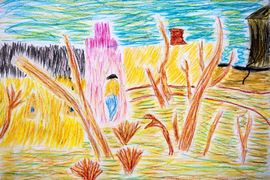 Манузина Ксения, 8 лет, О. Нагель В парке, б., пастель, Изостудия Фантазер, г. Киров
