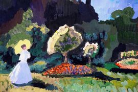Степанова Кристина, 10 лет, К. Моне Дама в саду, б., гуашь, ДХШ №3, г. Пенза