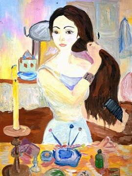 Сулейманова Лейла, 11 лет, З. Е. Серебрякова За туалетом, б., гуашь, ДШИ №9,г. Махачкала