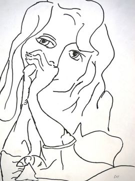 Филипена Анастасия, 8 лет, А. Матисс Женский портрет, б., маркер, ДХШ, г. Североморск, Мурманская обл