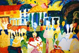 Харина Алина, 13 лет, В. В. Кандинский Дамы в кринолинах, б., гуашь, ДШИ, с. Лузино, Омская обл