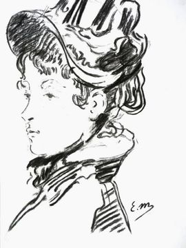 Чебакова Полина, 15 лет, Э. Мане Портрет мадам Жюльгийме, б., уголь, ДШИ, г. Исилькуль, Омская обл.